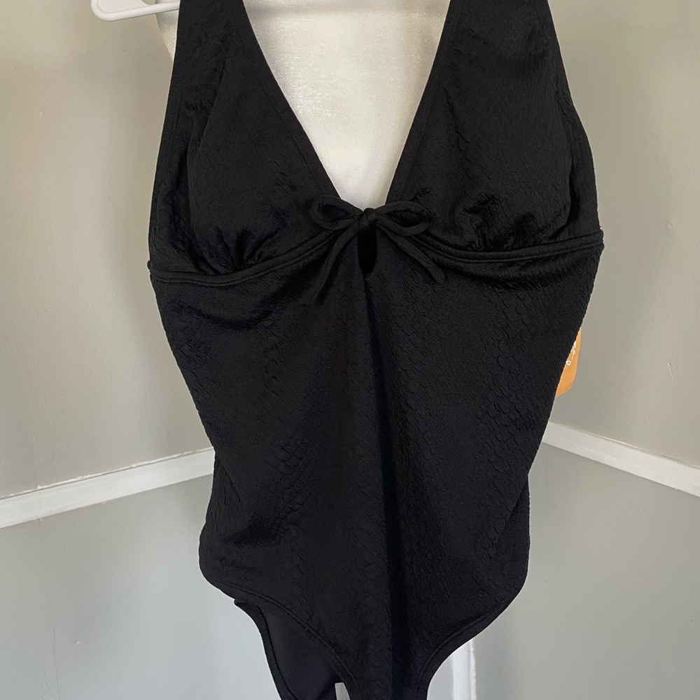 Black Target One Piece Kona Sol Swim Suit with Adjustable Straps